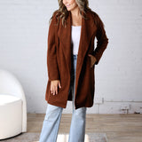 Kate Open Knit Coat - Chestnut FINAL SALE