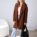Kate Open Knit Coat - Chestnut