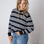 Katia Coastal Stripe Crew Neck Sweater Top