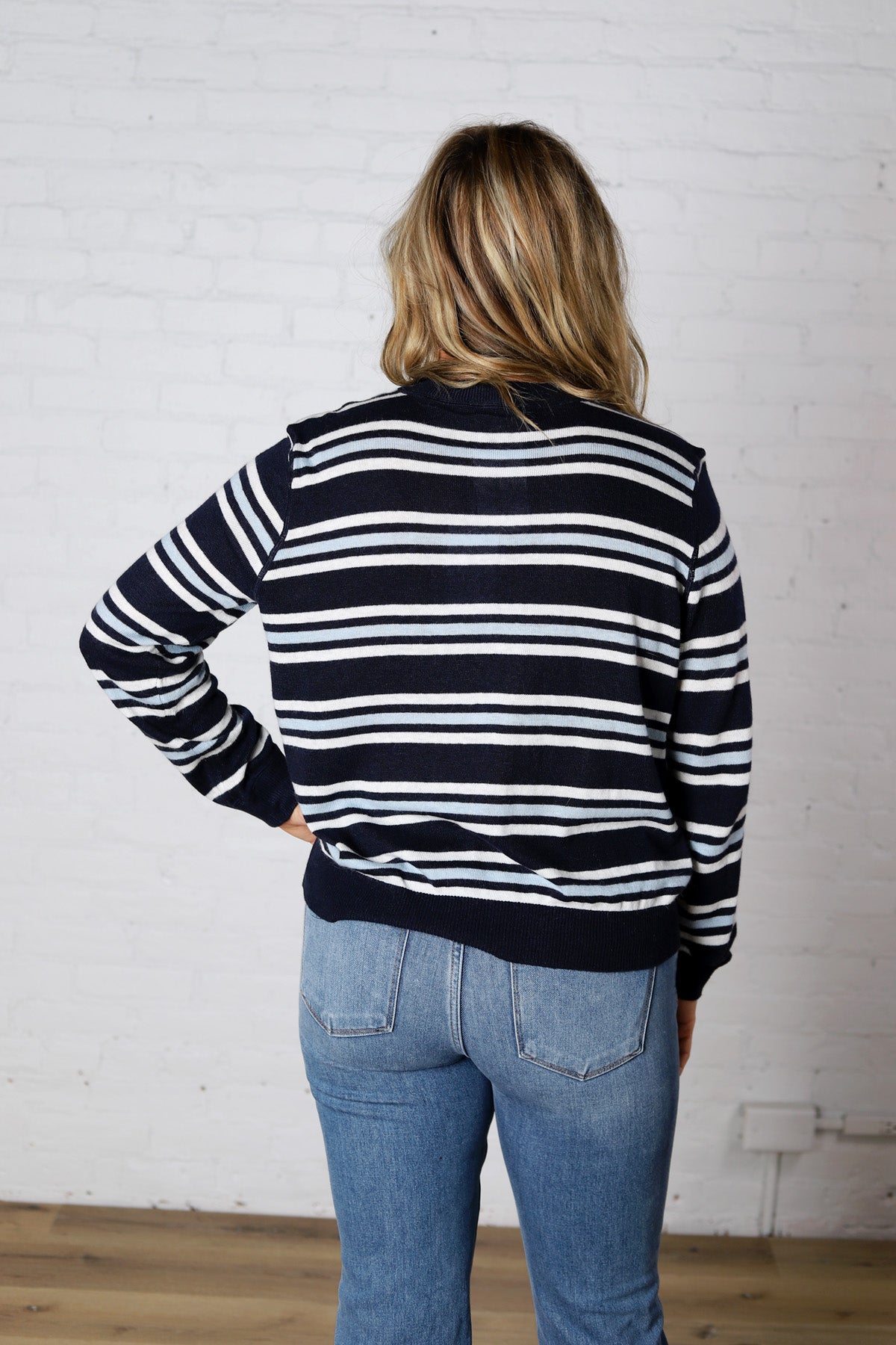 Katia Coastal Stripe Crew Neck Sweater Top