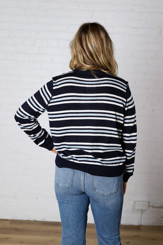 Katia Coastal Stripe Crew Neck Sweater Top
