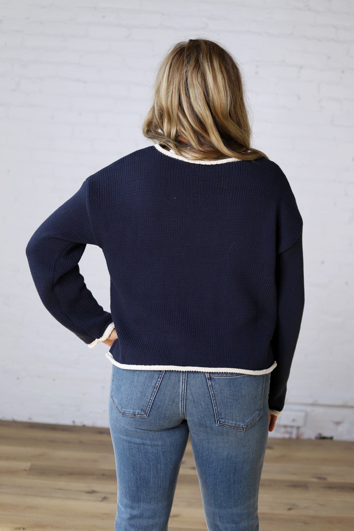 Kavo Boat Neck Oversized Knit - Navy