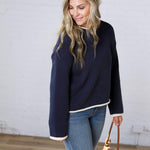 Kavo Boat Neck Oversized Knit - Navy