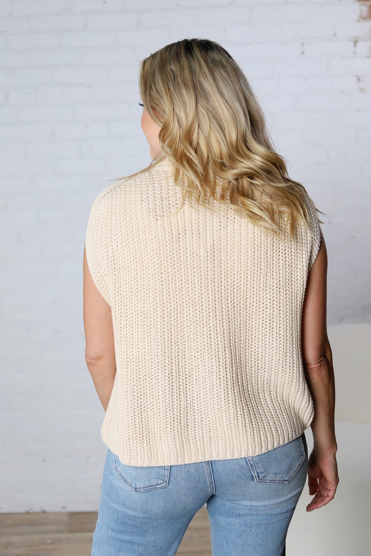 Kaylee Turtleneck Sweater Top - Natural