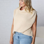 Kaylee Turtleneck Sweater Top - Natural