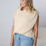 Kaylee Turtleneck Sweater Top - Natural