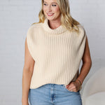 Kaylee Turtleneck Sweater Top - Natural - FINAL SALE