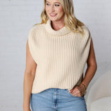 Kaylee Turtleneck Sweater Top - Natural