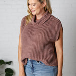 Kaylee Turtleneck Sweater Top - Red Bean