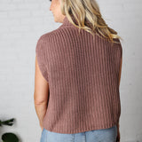 Kaylee Turtleneck Sweater Top - Red Bean