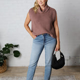 Kaylee Turtleneck Sweater Top - Red Bean