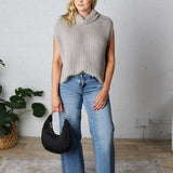 Kaylee Turtleneck Sweater Top - Stone - FINAL SALE