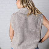 Kaylee Turtleneck Sweater Top - Stone - FINAL SALE