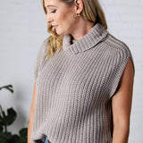 Kaylee Turtleneck Sweater Top - Stone - FINAL SALE