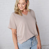 Kehlani Woven Airflow V-Neck Blouse - Sand Beige
