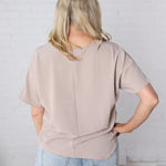 Kehlani Woven Airflow V-Neck Blouse - Sand Beige