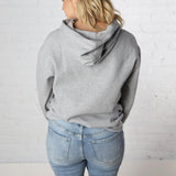 Kelli Drop Shoulder Hoodie Sweatshirt - Heather Grey