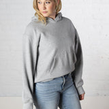 Kelli Drop Shoulder Hoodie Sweatshirt - Heather Grey