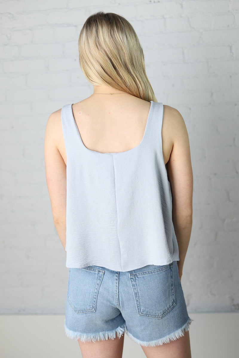 Kenda Sky Blue Sleeveless Crop Blouse - Final Sale