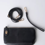 Kendall Crossbody/Wristlet w/ Twist Lock Closure - Black