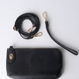Kendall Crossbody/Wristlet w/ Twist Lock Closure - Black
