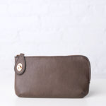Kendall Crossbody/Wristlet w/ Twist Lock Closure - Coffee