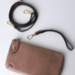Kendall Crossbody/Wristlet w/ Twist Lock Closure - Rosewood