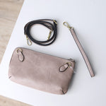 Kendall Crossbody/Wristlet w/ Twist Lock Closure - Warm Grey
