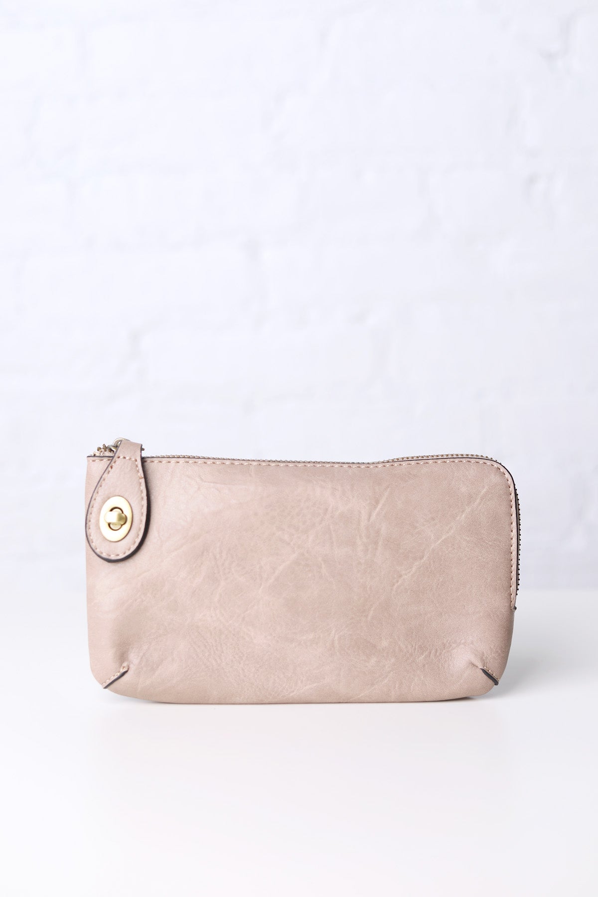 Kendall Crossbody/Wristlet w/ Twist Lock Closure - Warm Grey