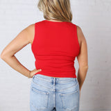 Kennedy "All American Babe" Sleeveless Top - Red FINAL SALE