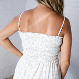 Kesslyn Smocked Top Floral Midi Dress - Sage FINAL SALE