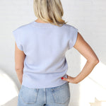 Kiera Sleeveless Crew Neck Sweater - Powder Blue