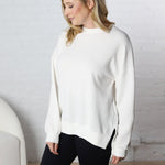 Kilen Cloudy Knit Round Neck Top - Off White