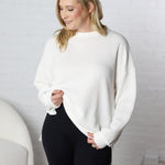 Kilen Cloudy Knit Round Neck Top - Off White