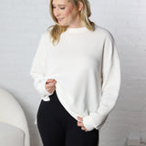 Kilen Cloudy Knit Round Neck Top - Off White