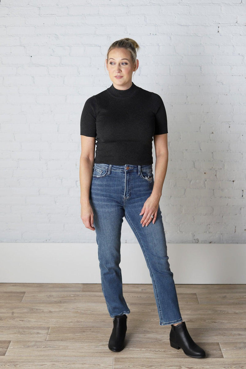 Kindall High Rise Slim Straight Ankle Jeans - Medium Wash