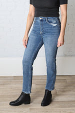 Kindall High Rise Slim Straight Ankle Jeans - Medium Wash