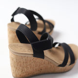 Kinder Nubuck Comfort Wedge - Black - FINAL SALE