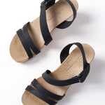 Kinder Nubuck Comfort Wedge - Black - FINAL SALE