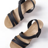 Kinder Nubuck Comfort Wedge - Black - FINAL SALE