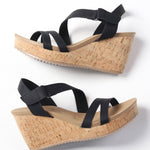 Kinder Nubuck Comfort Wedge - Black - FINAL SALE