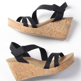 Kinder Nubuck Comfort Wedge - Black - FINAL SALE