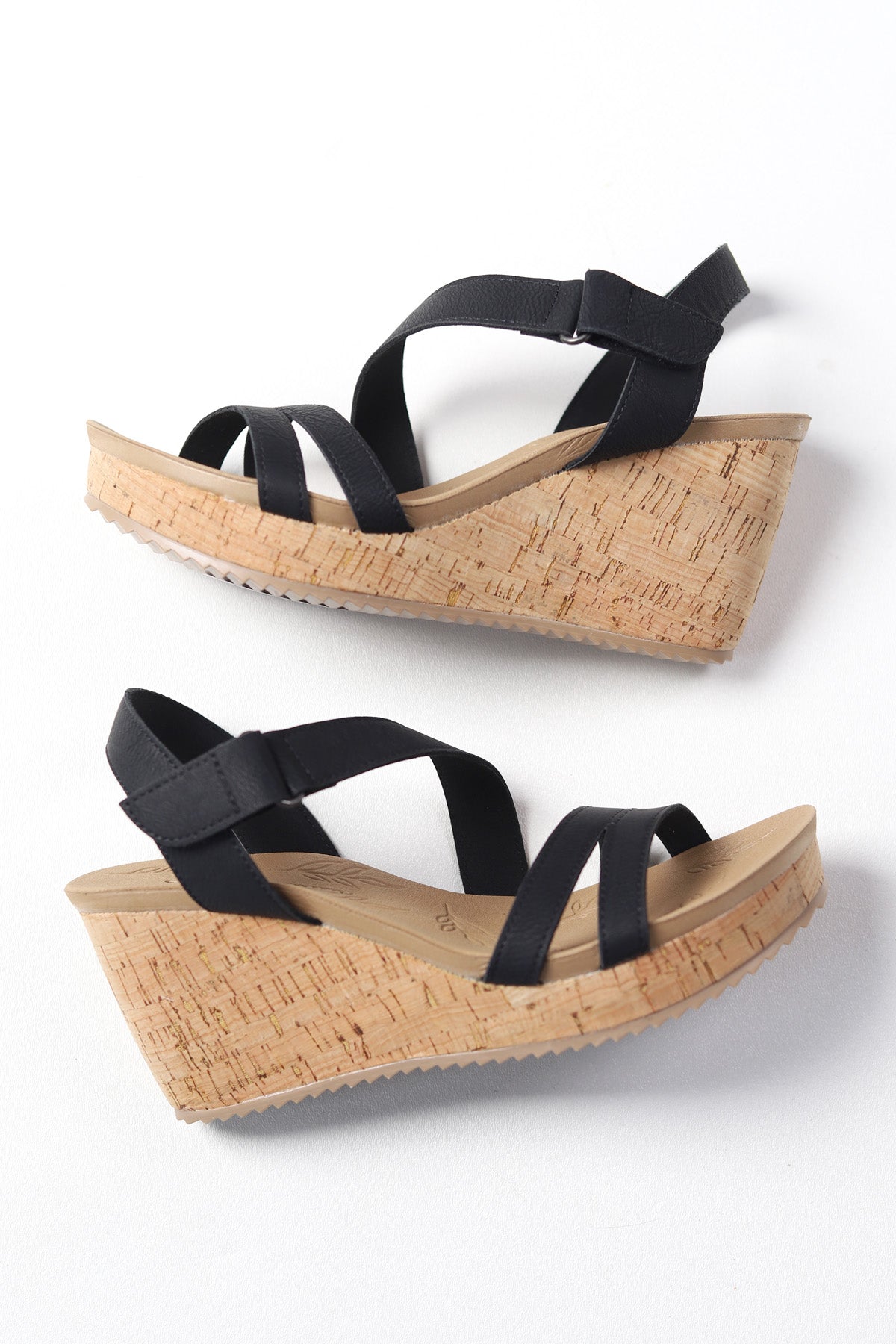 Kinder Nubuck Comfort Wedge - Black - FINAL SALE