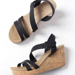 Kinder Nubuck Comfort Wedge - Black - FINAL SALE