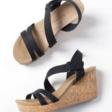 Kinder Nubuck Comfort Wedge - Black - FINAL SALE