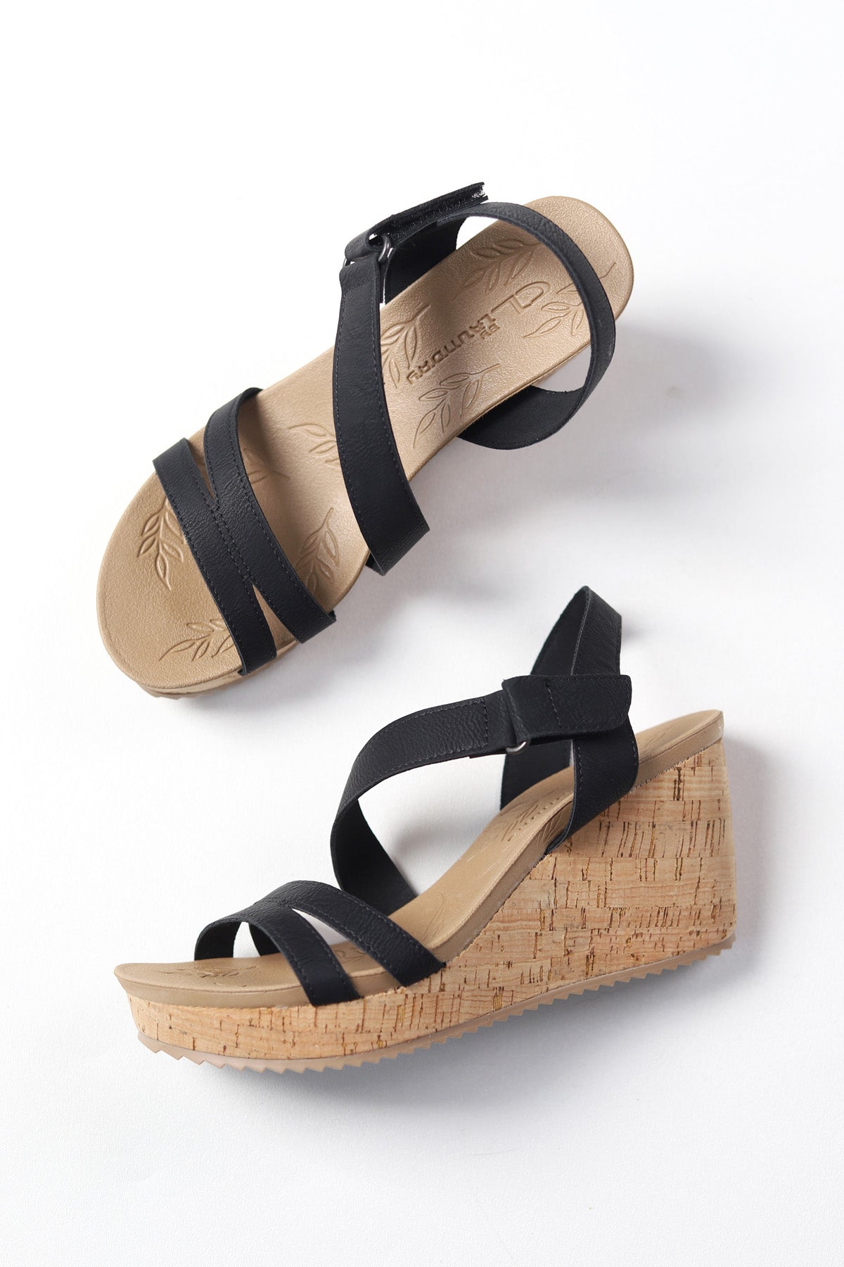 Kinder Nubuck Comfort Wedge - Black - FINAL SALE