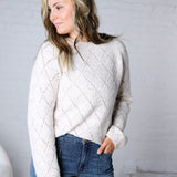 Kinslee Diamond Pointelle Sweater