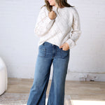 Kinslee Diamond Pointelle Sweater