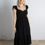 Kinsleigh Empire Waist Midi Dress - Black