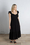 Kinsleigh Empire Waist Midi Dress - Black